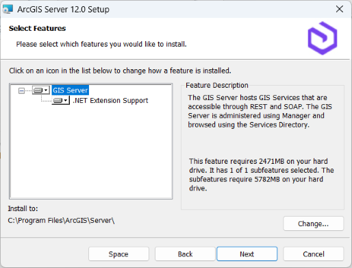 Select features for installation. Select features for installation.